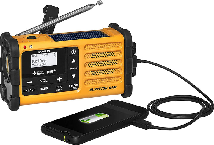 Sangean MMR-88 DAB+ Draagbare Noodradio Geel/Zwart
